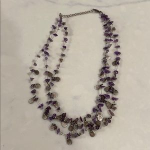 Choker style necklace.